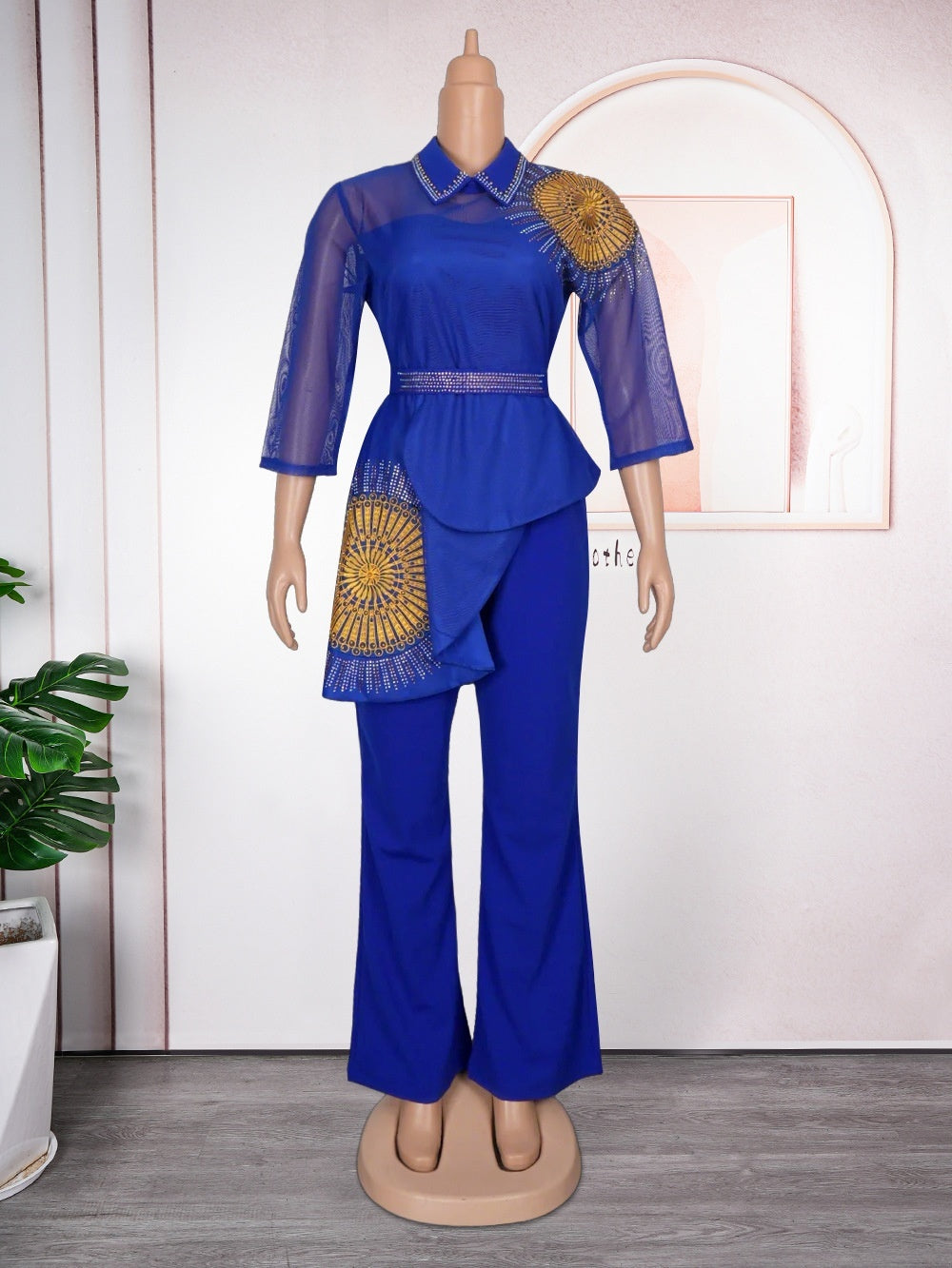 Women's Clothing Adult Lady Like Woman Long Blouse And Pants Autumn Women's Suit