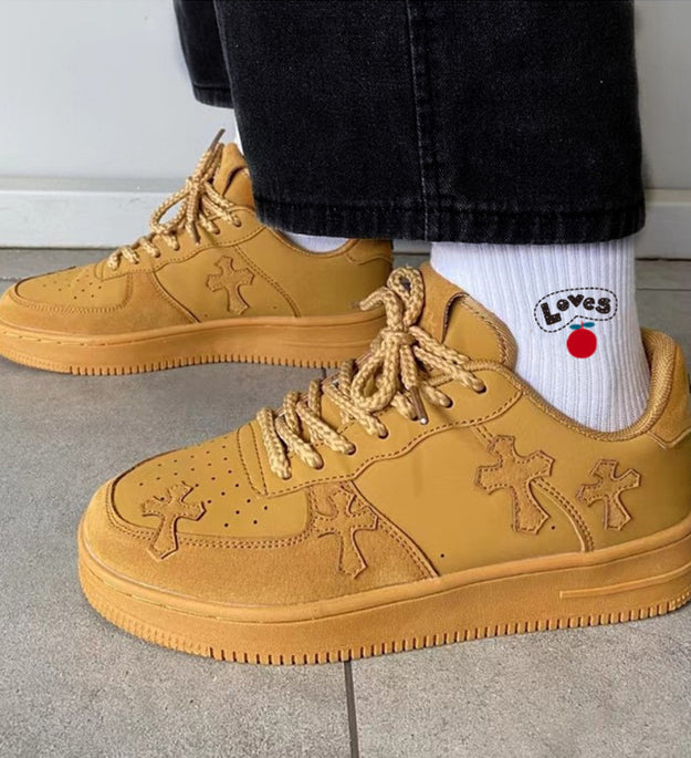 Wheat Casual Sneakers Women Retro Platform Sneaker