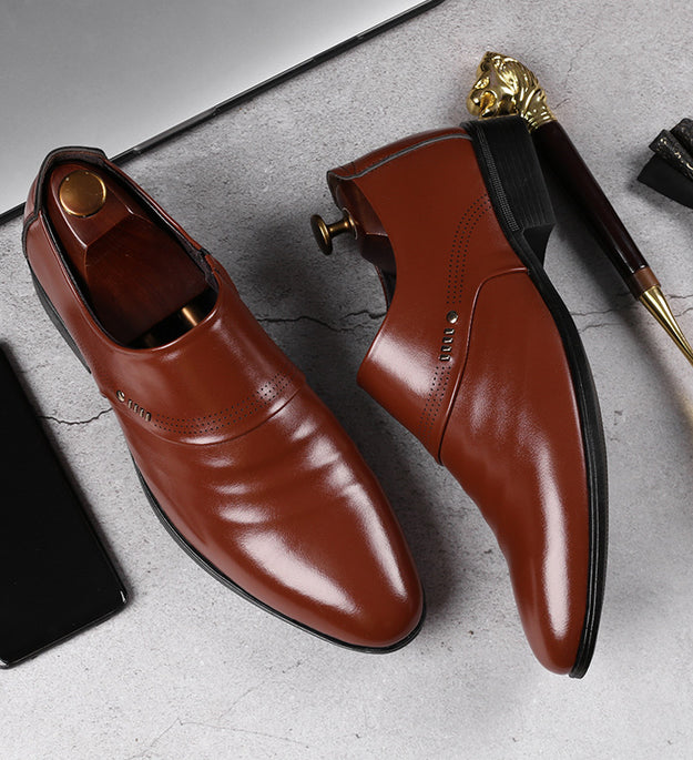 Casual pointed toe shoes men leather shoes men