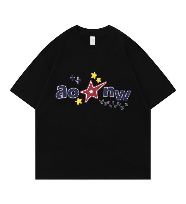 Letter XINGX Printed Short Sleeve Men Clothing Summer Casual