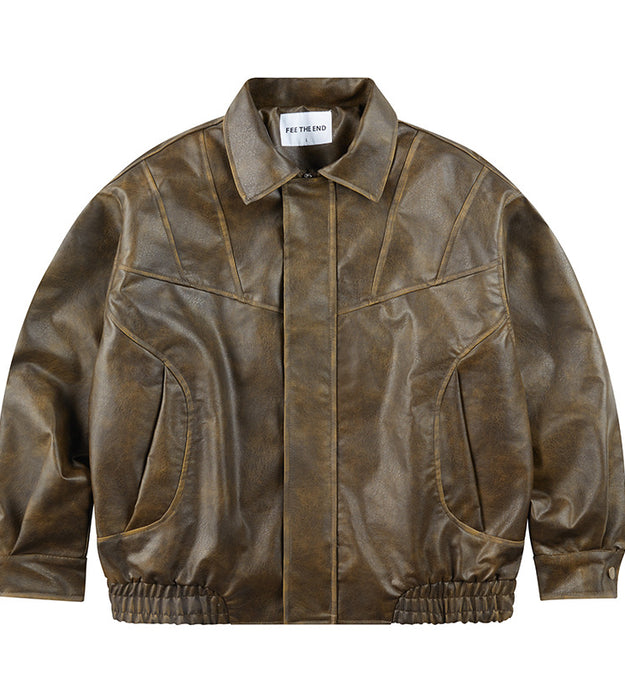 Retro Leather Clothing For Men And Women Loose